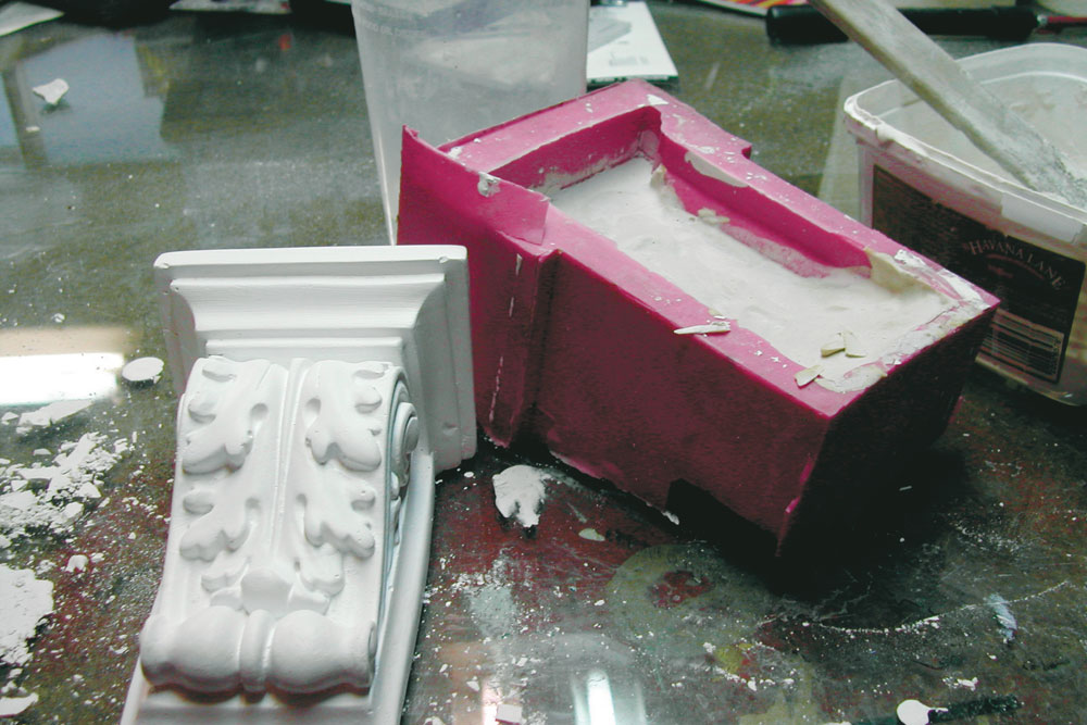 corbels made using casting mould, handyman magazine, 