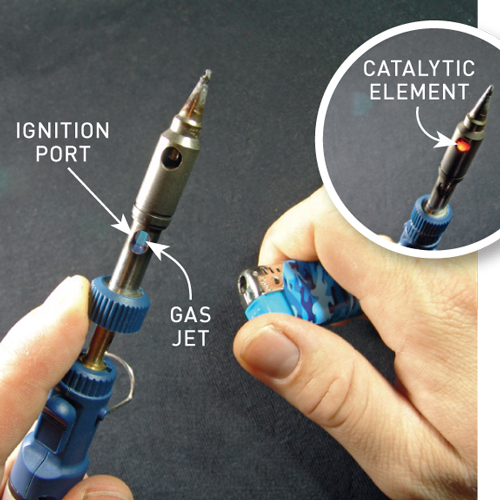 how to light a gas soldering iron 
